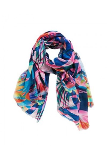 Desigual Femme Fou_virtual Pink Rectangl charpe tendance, Rouge, Taille unique EU