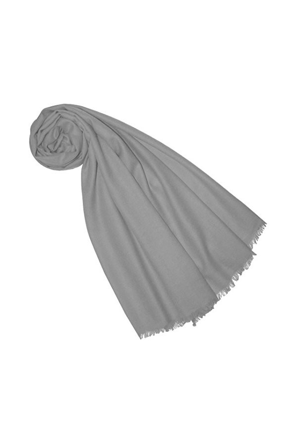 Lorenzo Cana Pashmina Écharpe pour femme 100 % cachemire, gris, Taille Unique