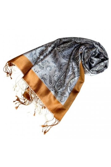 LORENZO CANA Pashmina pour la femme - écharpe de 100% soie avec les mesures de 55 x 180 cm - fait à la main – souple élégant 