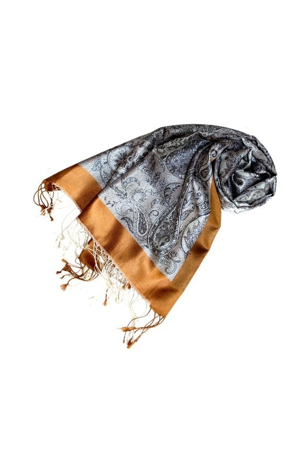 LORENZO CANA Pashmina pour la femme - écharpe de 100% soie avec les mesures de 55 x 180 cm - fait à la main – souple élégant 