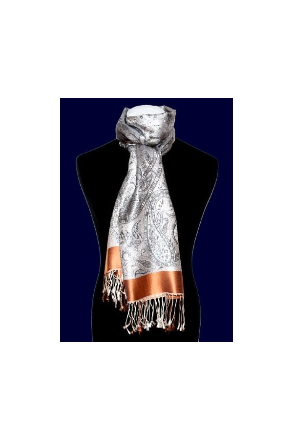 LORENZO CANA Pashmina pour la femme - écharpe de 100% soie avec les mesures de 55 x 180 cm - fait à la main – souple élégant 