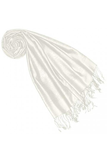 Lorenzo Cana Femme Pashmina 70 % soie 30 % viscose avec motif cachemire châle 70 x 190 cm bicolore châle étole pour femme, Bl