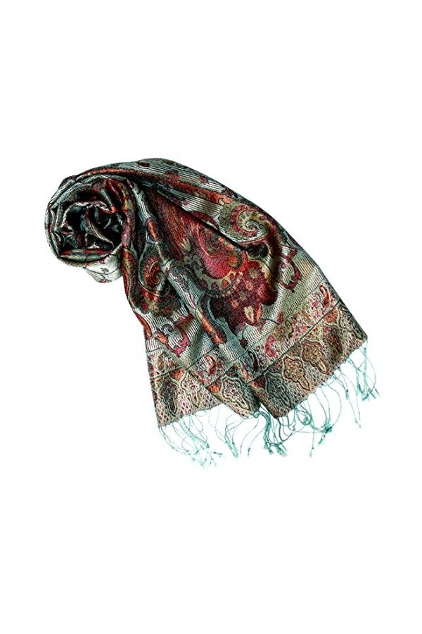 LORENZO CANA Écharpe 100% soie pour femme Motif cachemire Multicolore - Taille Unique