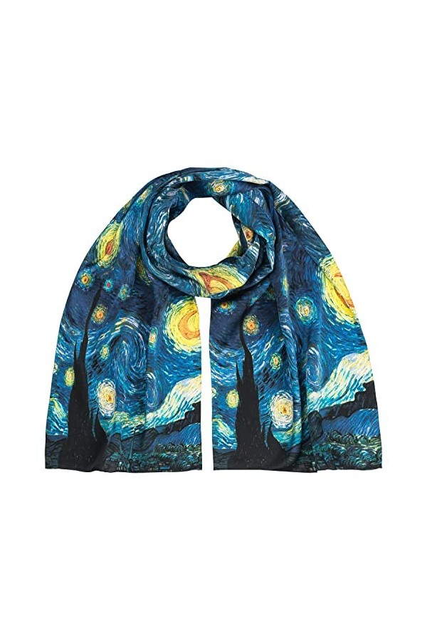 von Lilienfeld® Foulard Soie Vincent van Gogh Nuit étoilée Écharpe Cache-Nez Art