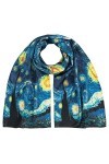von Lilienfeld® Foulard Soie Vincent van Gogh Nuit étoilée Écharpe Cache-Nez Art