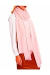 Prettystern Grosse Echarpe Lain Fine et Douce Femme Grand Chale Oversize Echarpe Chaudes XXL Pashmina Etole rose clair