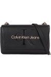 Calvin Klein Ew Flap Conv25 Mono sculpté, Sacs Femme, Noir avec Rose, Taille Unique