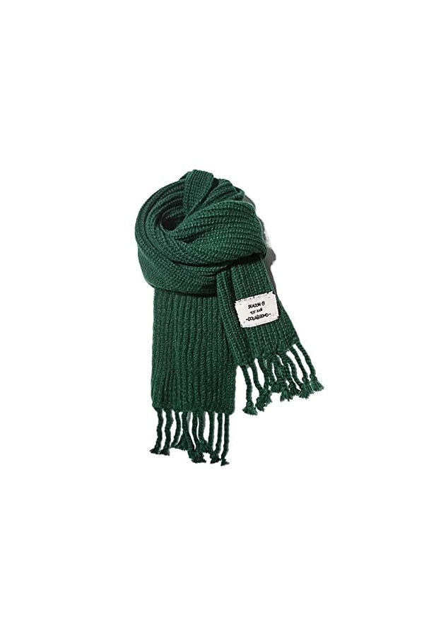 LUCBEI châle vintage en tricot épais écharpe à pompons longue châle épais porté en automne et en hiver châle enveloppant cou
