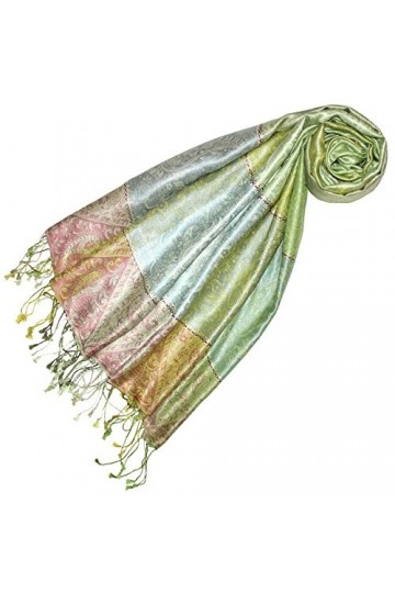 LORENZO CANA Pashmina pour la femme - écharpe de 100% soie avec les mesures de 70 x 190 cm - fait à la main – souple élégant 