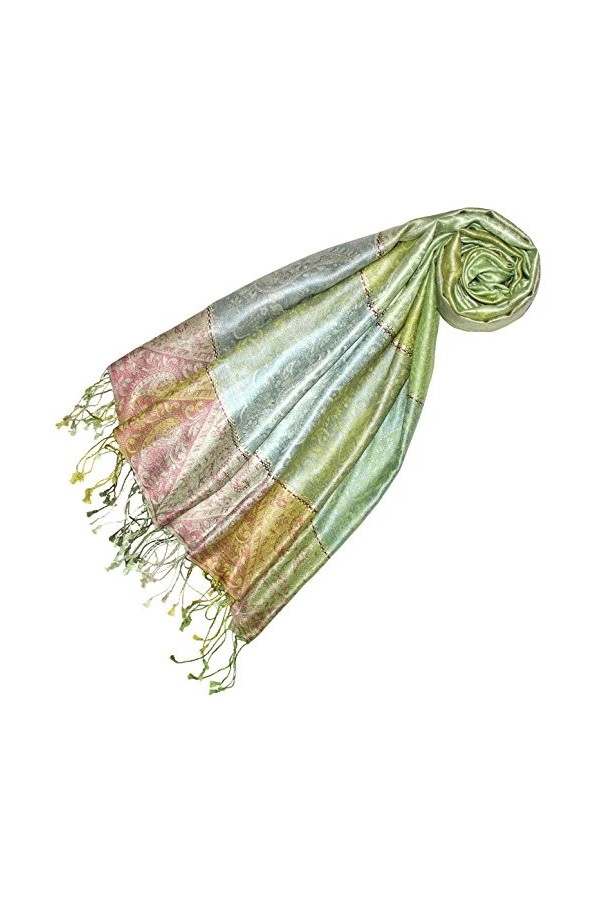 LORENZO CANA Pashmina pour la femme - écharpe de 100% soie avec les mesures de 70 x 190 cm - fait à la main – souple élégant 