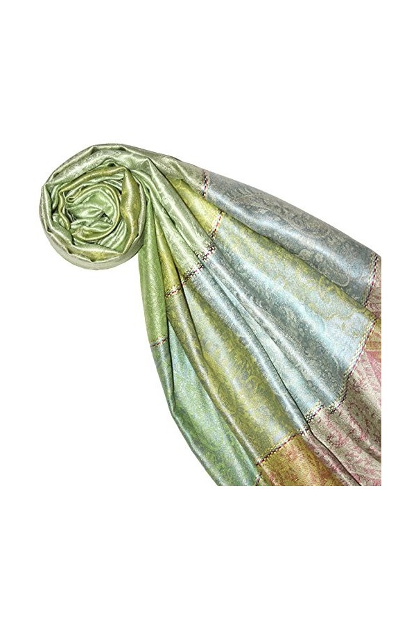 LORENZO CANA Pashmina pour la femme - écharpe de 100% soie avec les mesures de 70 x 190 cm - fait à la main – souple élégant 