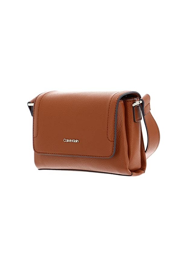 Calvin Klein CK Elevated Crossbody W/Flap, Sac Femme, Marron, Taille Unique