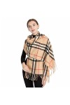 RILOOP Automne Et Hiver Plaid Femmes Écharpe Châle Écharpe À Franges Chaude À Double Usage Color : 2, Size : 75 * 27inch 