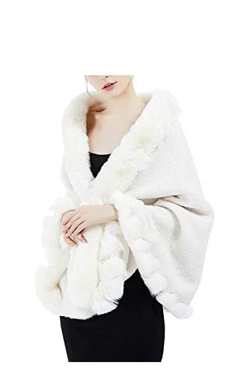 Generic Fausse Fourrure Châle Hiver Mariage Enveloppes Simple Femmes Style Mariée Étole Demoiselles DHonneur Haussement DÉp