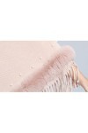 Cape Poncho Femme Fausse Fourrure,Perles Chaudes Poncho De Noël Cape Écharpe Vintage Jacquard Gland Tricoté Châle Wrap Ouvert