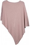 styleBREAKER Poncho Doux en Maille Fine de Couleur Unie, col Rond, Femme 08010042, Couleur:Vieux Rose-