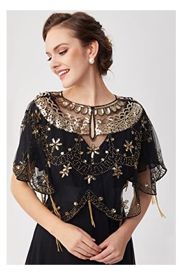Écharpe rétro ArtiDeco pour robe de soirée 1920s pour mariage, fête, costume, soirée Gatsby - - Taille unique