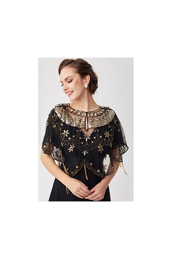 Écharpe rétro ArtiDeco pour robe de soirée 1920s pour mariage, fête, costume, soirée Gatsby - - Taille unique