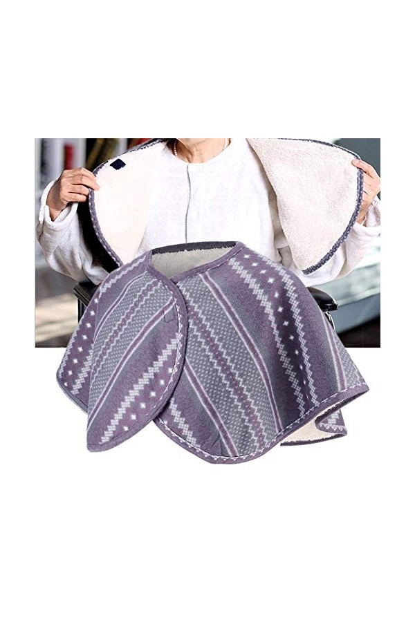 Cape Dépaule, Cape Dépaule Chaude en Peluche Double Face Coussin Chauffant pour Cou Lavable, Châle de Protection Dépaule d