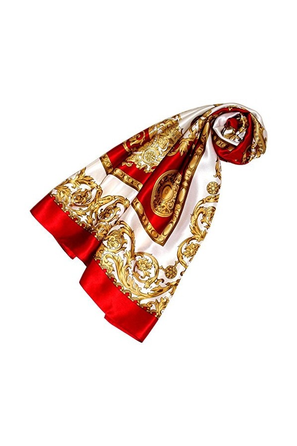 LORENZO CANA Foulard pour la femme – écharpe à la mode de 100% soie pour le printemps et l´été avec les mesures de 100 x 100 