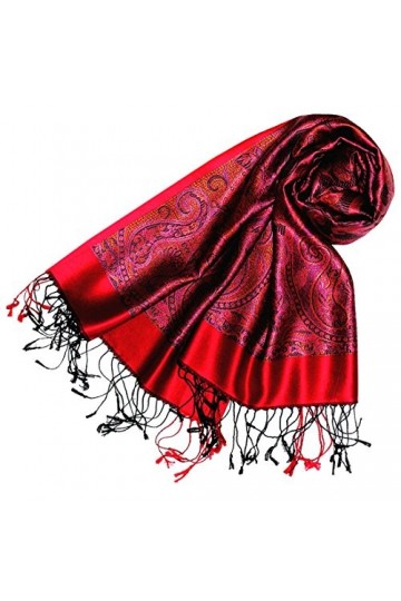 LORENZO CANA Pashmina pour la femme - écharpe de 100% soie avec les mesures de 55 x 180 cm - fait à la main – souple élégant 