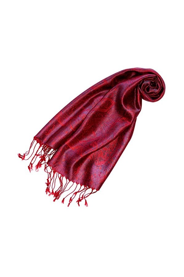 LORENZO CANA Pashmina pour la femme - écharpe de 100% soie avec les mesures de 35 x 160 cm - fait à la main – souple élégant 
