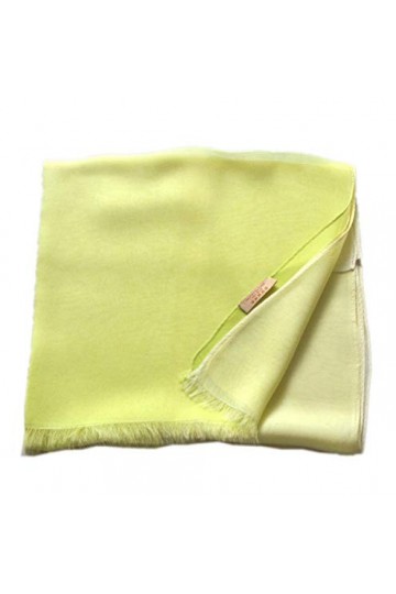 prettystern - Foulard/Étole élégant en 100% Soie Georgette Batik Tie-Dye surdimensionné avec des courtes Franges en Vert et J