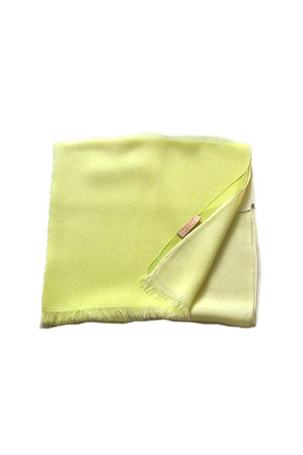 prettystern - Foulard/Étole élégant en 100% Soie Georgette Batik Tie-Dye surdimensionné avec des courtes Franges en Vert et J