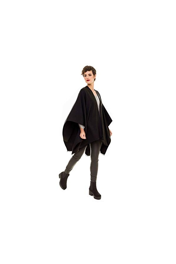 MELIFLUOS DESIGNED IN SPAIN Châle Wrap Poncho Ruana Cape Cardigan Chandail Ouvert devant pour lAutomne Hiver PC03-11 