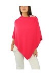 Wins Poncho en cachemire mélangé pour femmes - Fabriqué en Italie Rose fuschia 