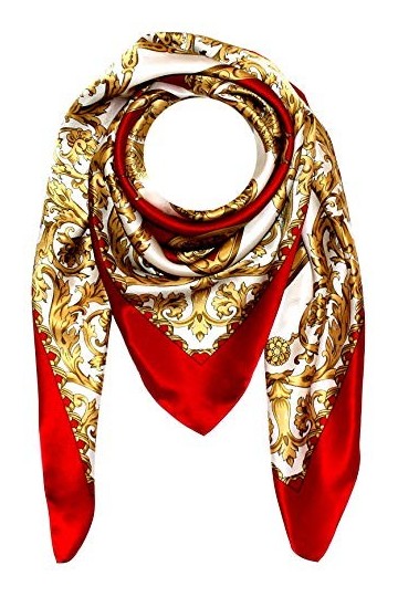 LORENZO CANA Foulard pour la femme – écharpe à la mode de 100% soie pour le printemps et l´été avec les mesures de 100 x 100 