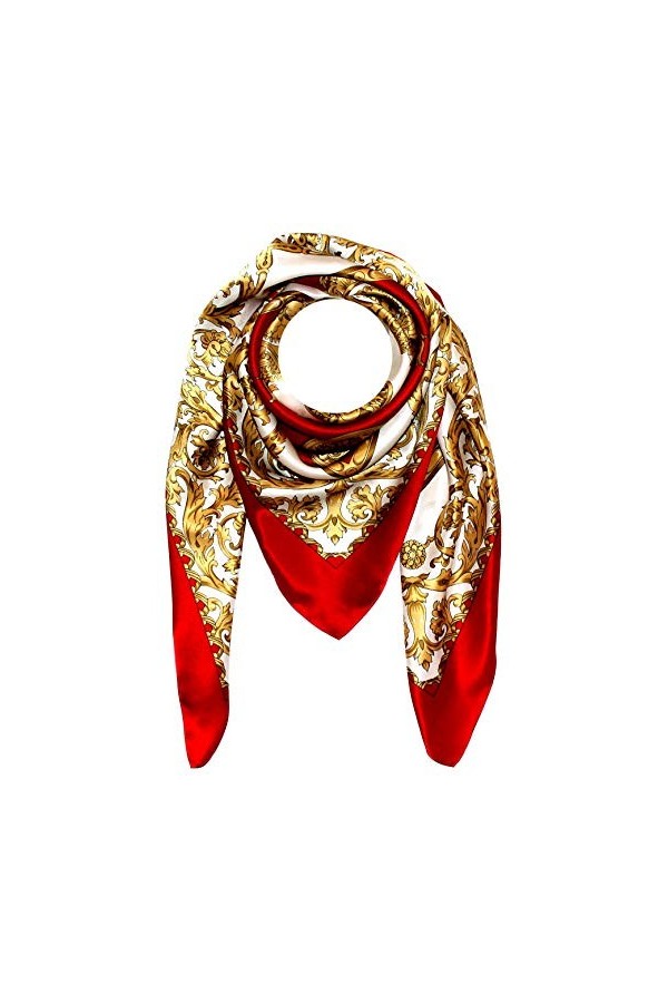 LORENZO CANA Foulard pour la femme – écharpe à la mode de 100% soie pour le printemps et l´été avec les mesures de 100 x 100 