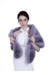Sither Châle en fausse fourrure pour femme, couverture de mariage dhiver en fausse fourrure avec broche en strass pour robes