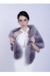 Sither Châle en fausse fourrure pour femme, couverture de mariage dhiver en fausse fourrure avec broche en strass pour robes