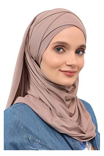 Châle en jersey pour femme en coton - marron - Taille unique