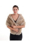Châle en fausse fourrure pour femme - Longue robe de mariée - Col cape - Écharpe et châles pour fête de mariage - Hiver, Châl
