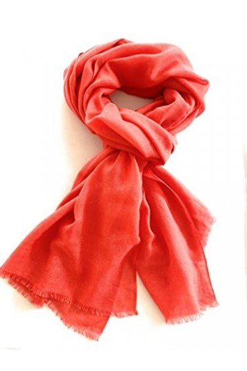 Aurora Clothing Châle en cachemire mélangé 50 % / 50 % pour femme Taille 200 x 70 cm - Vert - Taille unique