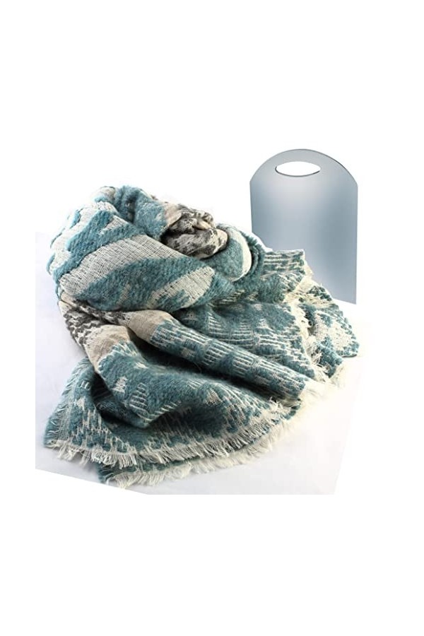 BEAT Châle Design Modal Haute Qualité Collection 70 x 180 cm Tons Gris