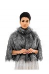 Unicra Châle en fausse fourrure sans manches pour mariée et demoiselles dhonneur Gris