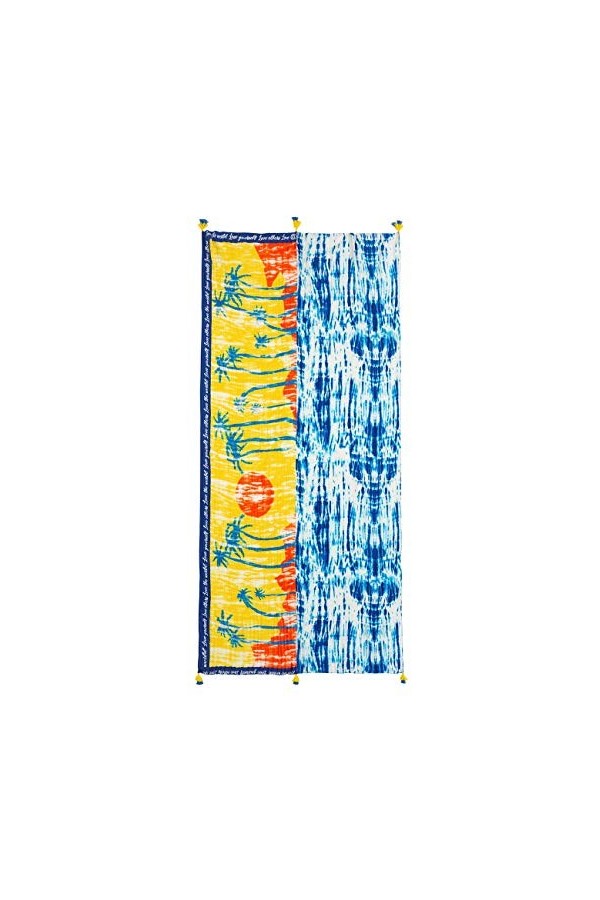 Desigual Foul_tye Hawaii Echarpe, Bleu Navy 5000 , Unique Taille Fabricant: U Femme