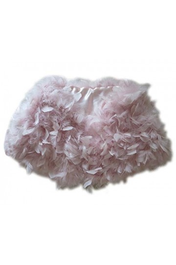 DTLDWN Femme Chale Cape En Plume Naturelle Crochet fixation Cape Nuptiale Rose 