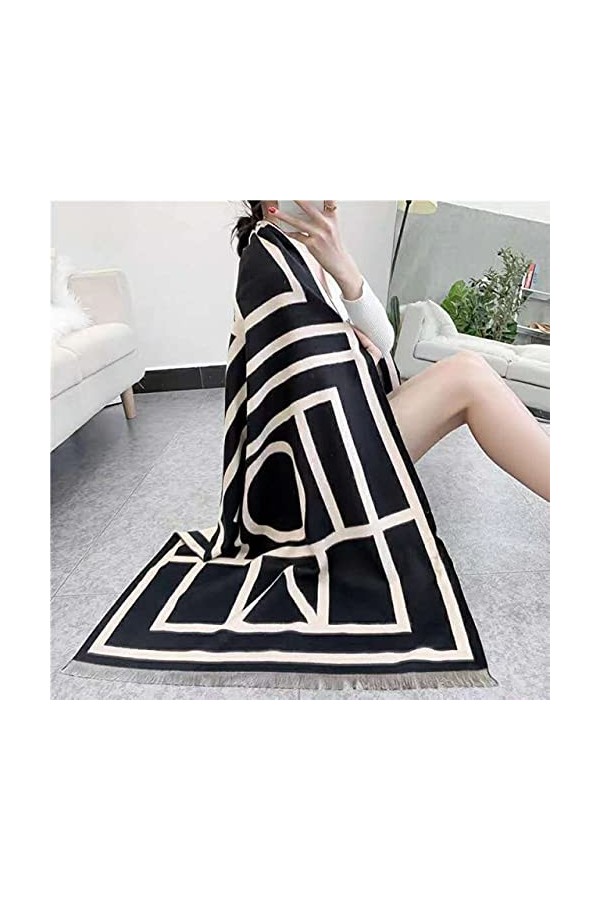 DSJSUG Écharpe Femme Mode Femme châles Main Sentiment Hiver enveloppe Fleur Tissage Hiver Hijab écharpe FA 