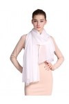 prettystern Echarpe Sarong Pareo mousseline soie châle blanc neige XXL écharpe 200cm x 70cm couleur unie blanc mariage