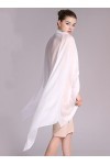 prettystern Echarpe Sarong Pareo mousseline soie châle blanc neige XXL écharpe 200cm x 70cm couleur unie blanc mariage