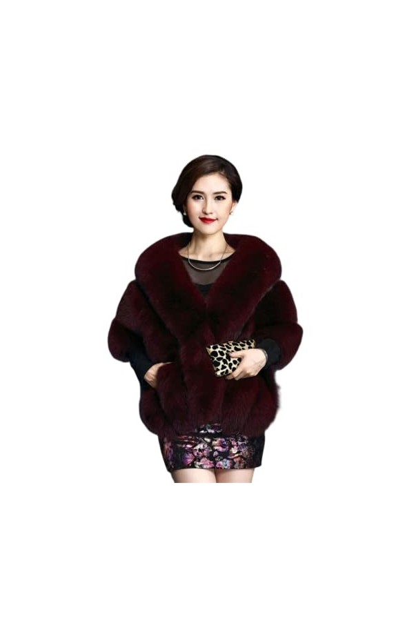 BININBOX Châle Étole Fausse Fourrure Femme Hiver Chaud Cape Banquet Marriée Soirée Cérémonie