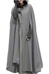 Femmes Laine Mélange À Capuche Cape Cape Adulte Doublée Capuche Ouverte Longue Cape Mode Solide Couleur Split Longue Cape Cap
