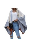 Cocoarm Femme Châle Mi-Longueur Wrap Poncho Châle Manches Longues Tricoté Cardigan Cape Automne Hiver Surdimensionné Pull Déc