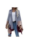 Cocoarm Femme Châle Mi-Longueur Wrap Poncho Châle Manches Longues Tricoté Cardigan Cape Automne Hiver Surdimensionné Pull Déc