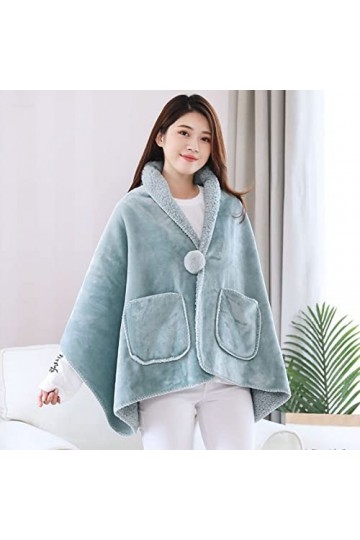 Portable Châle Couverture,Femme Poncho Polaire Châle,Hiver Chaud Cape dhiver,pour Le Port Quotidienla Fête et dautres Occas