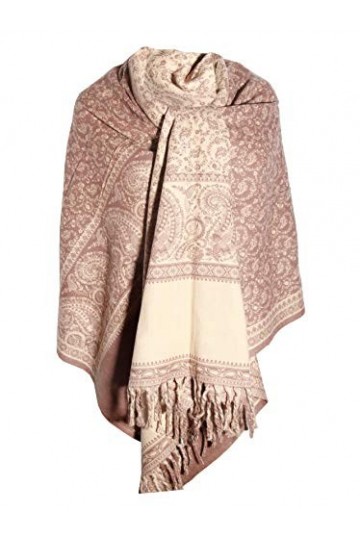 Foulard fait main en pure laine de yak pour décoration de couverture Marron clair